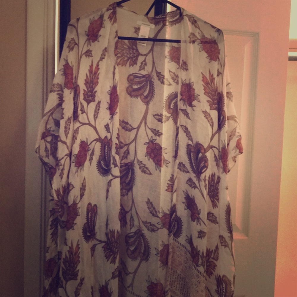 Rust and cream kimono